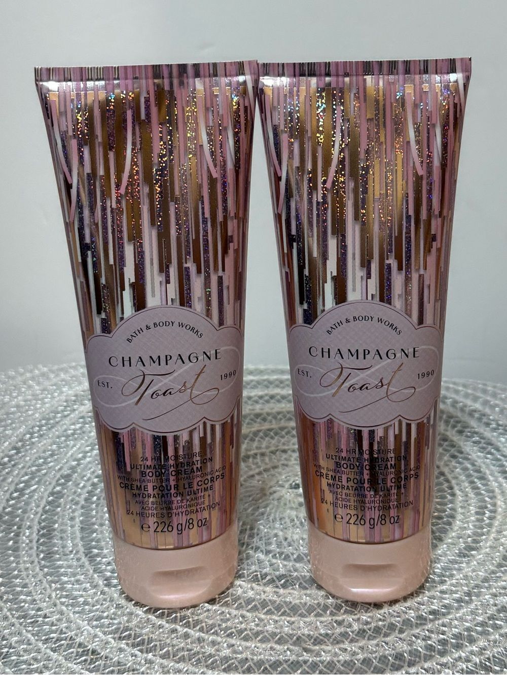 BBW Champagne Toast Body Cream Set of 2 NWT